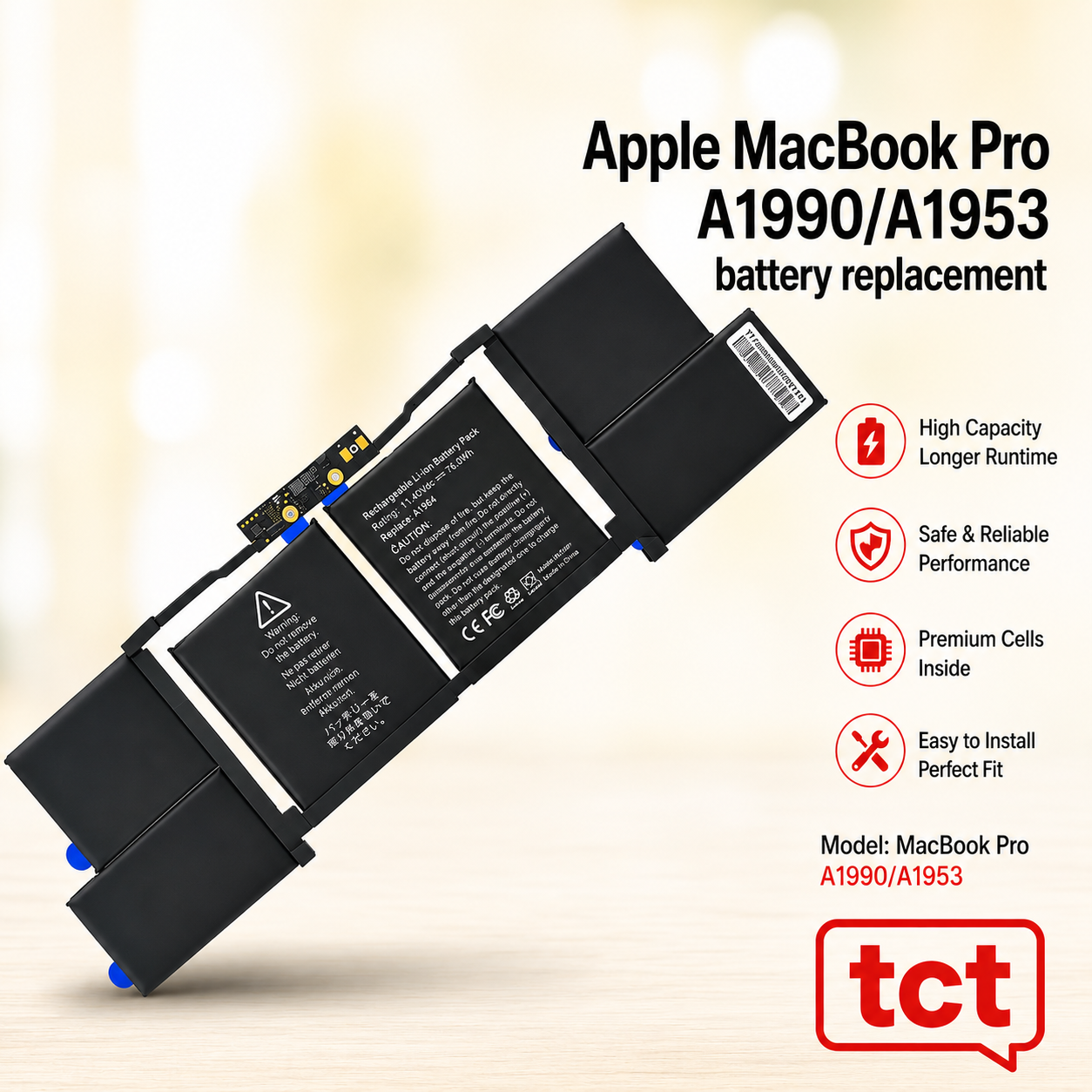 MACBOOK PRO A1990 BATTERY A1953 YEAR 2019 A GRADE