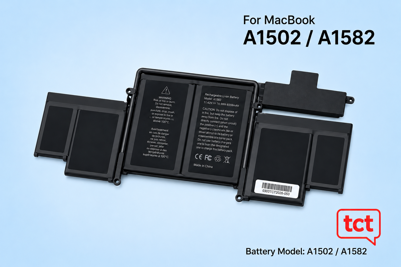 MACBOOK PRO A1502,BATTERY YEAR 2014-2015 (A GRADE)