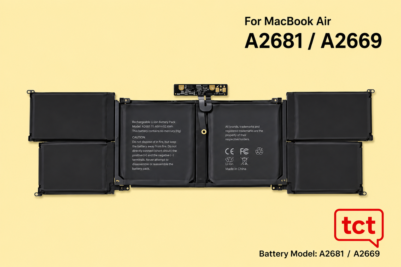 MACBOOK AIR A2681 REPLACEMENT BATTERY A2669 YEAR 2022 (A GRADE)